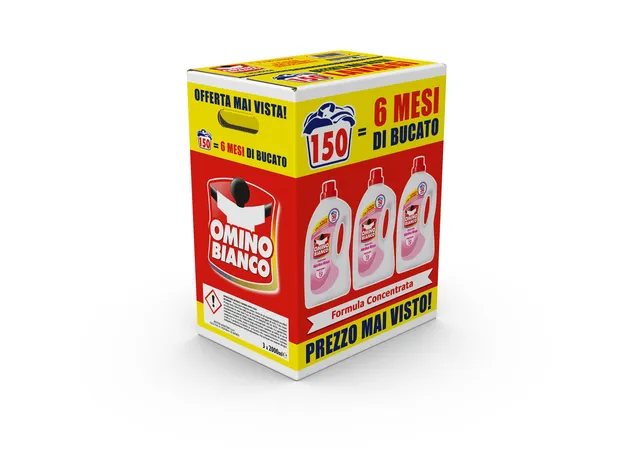 omino-bianco-detersivo-lavatrice-liquido-ninfea-rosa-150-lavaggi-rispetta-colori image 1