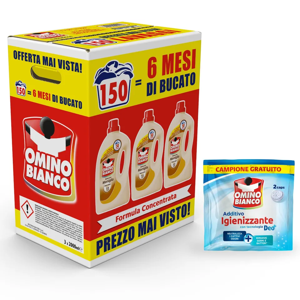 omino-bianco-detersivo-lavatrice-liquido-cuore-di-marsiglia-150-lavaggi-2000-ml- image 1