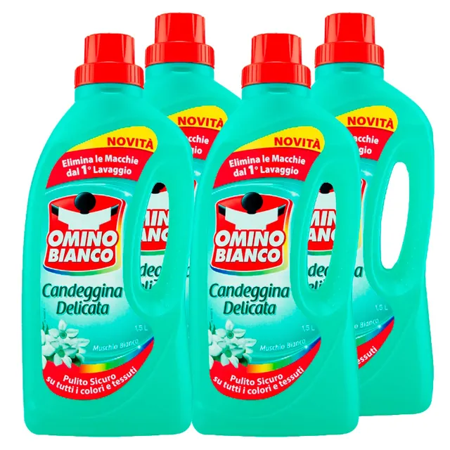 omino-bianco-candeggina-delicata-essenza-muschio-bianco-1500-ml-x-4-flaconi-tecn image 1
