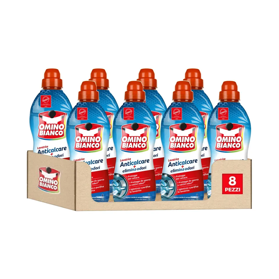 omino-bianco-anticalcare-lavatrice-liquido-750-ml-x-8-pezzi-protegge-da-calcare- image 1