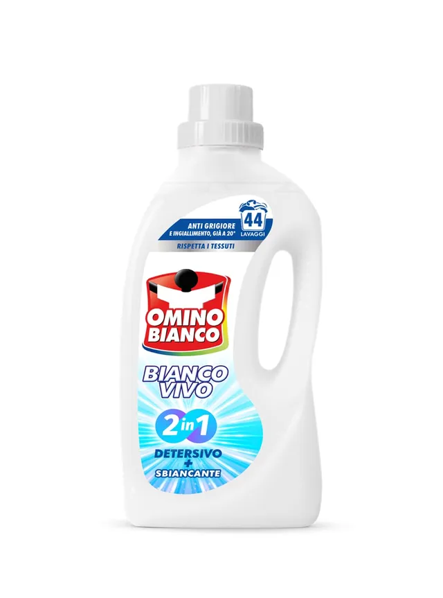 omino-bianco-bianco-vivo-2in1-detersivo-lavatrice-liquido-con-sbiancante-44-lava image 1