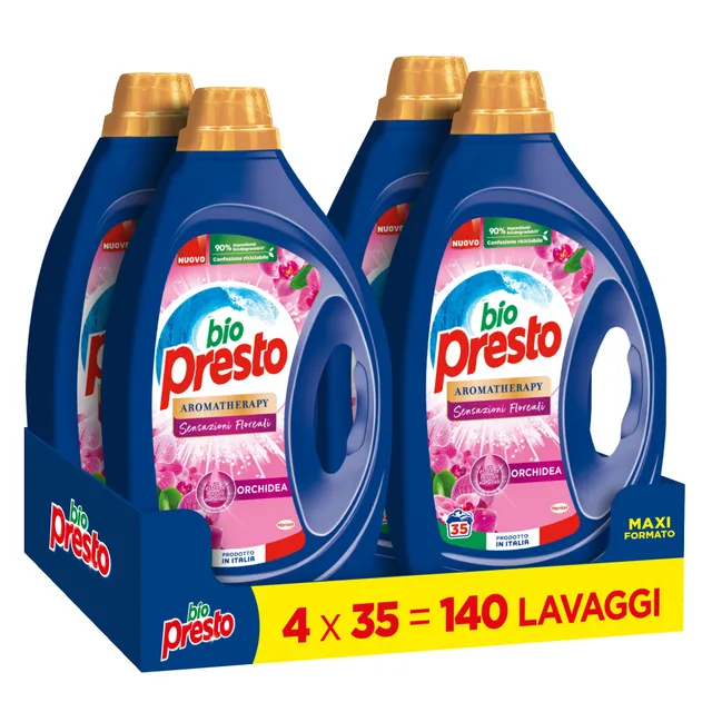 bio-presto-detersivo-lavatrice-liquido-aromaterapia-orchidea-35-lavaggi-x-4-140- image 1