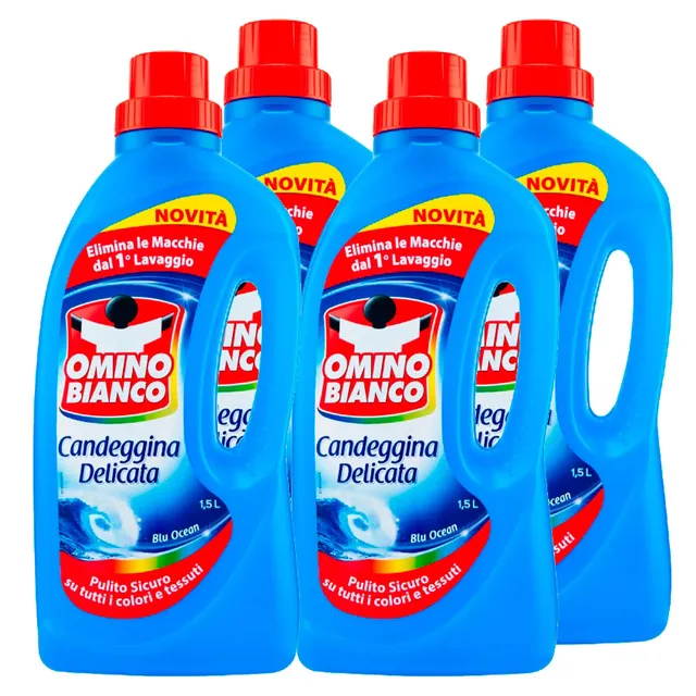 omino-bianco-candeggina-delicata-essenza-blu-ocean-1500-ml-x-4-flaconi-tecnologi image 1