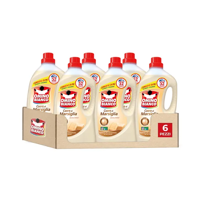 omino-bianco-detersivo-lavatrice-liquido-cuore-di-marsiglia-2600-ml-x-6-confezio image 1