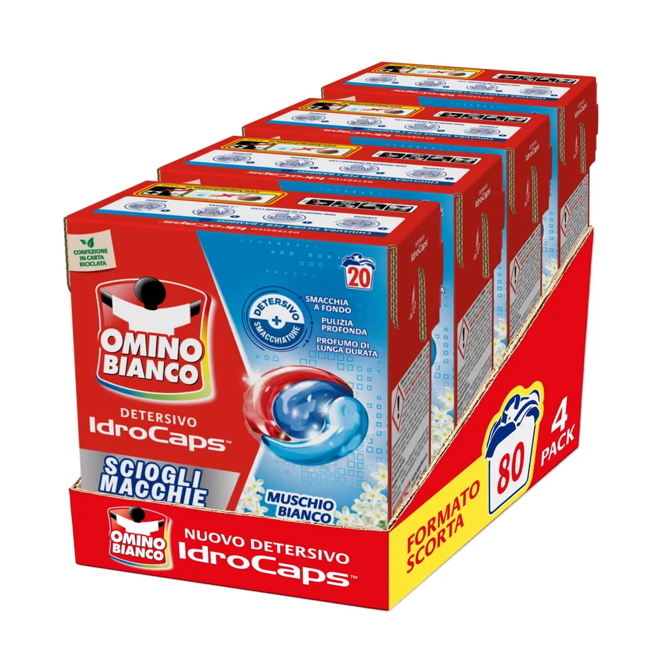 omino-bianco-idrocaps-sciogli-macchie-detersivo-lavatrice-in-capsule-80-lavaggi- image 1