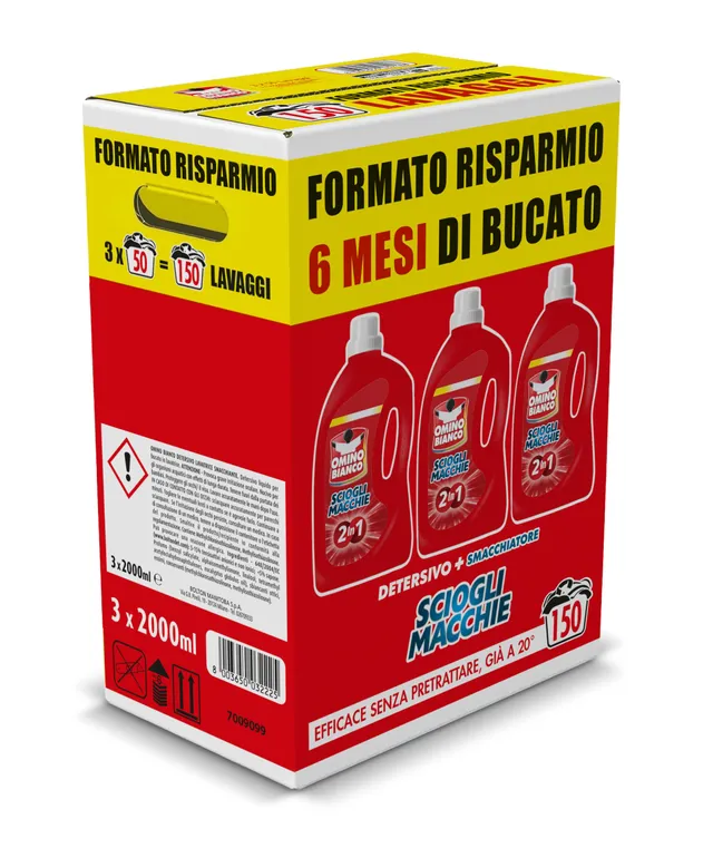 omino-bianco-sciogli-macchie-2in1-detersivo-lavatrice-liquido-150-lavaggi-3-conf image 1
