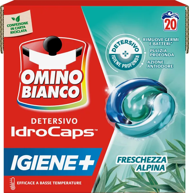 omino-bianco-idrocaps-igiene-detersivo-lavatrice-in-capsule-20-lavaggi-efficace- image 1