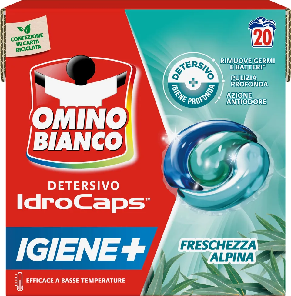 omino-bianco-idrocaps-igiene-detersivo-lavatrice-in-capsule-20-lavaggi-efficace- image 1