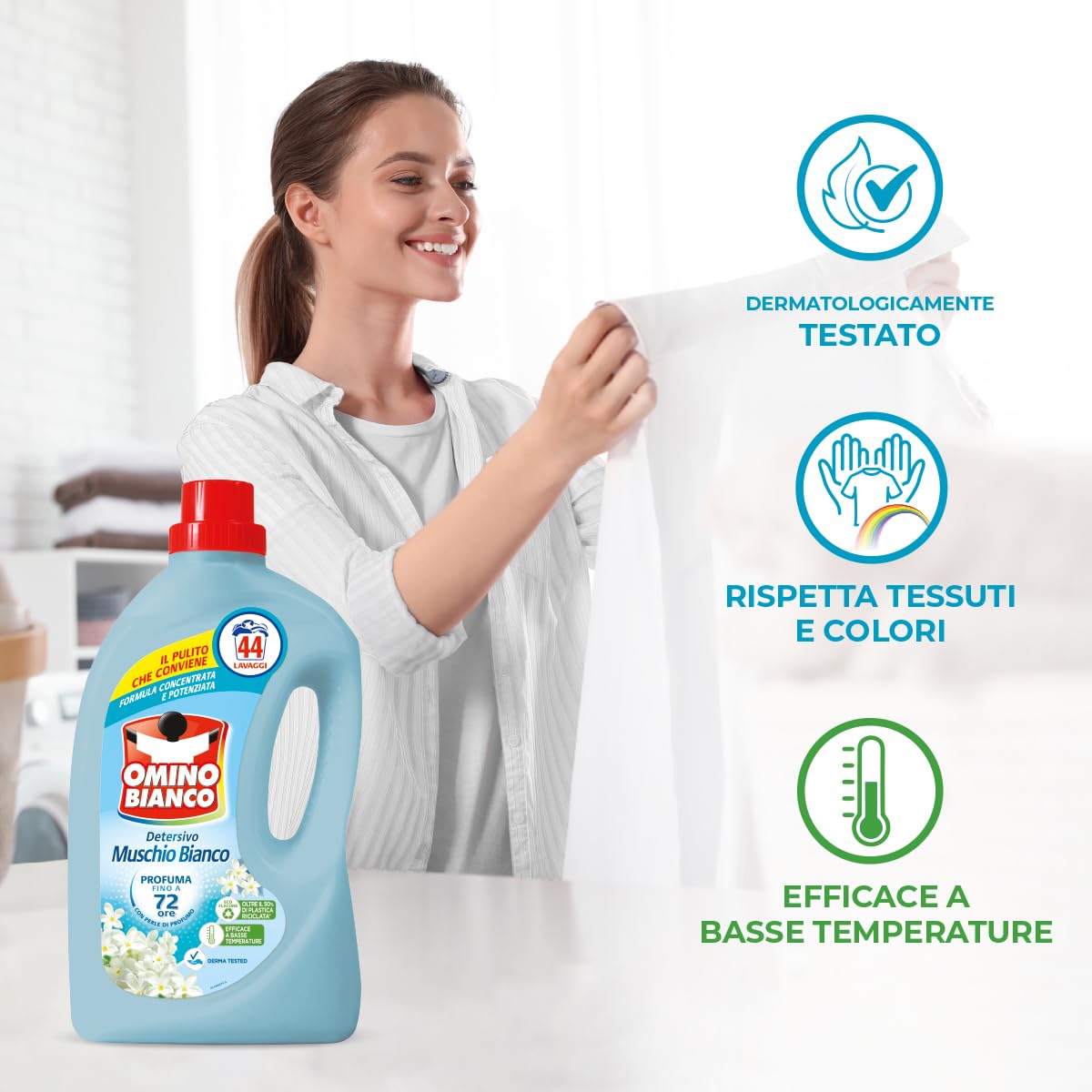 omino-bianco-detersivo-lavatrice-liquido-muschio-bianco-44-lavaggi-perle-di-prof image 2