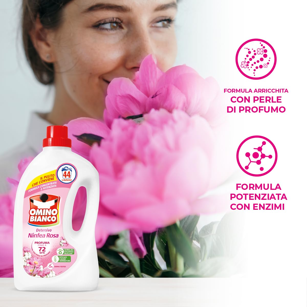 omino-bianco-detersivo-lavatrice-liquido-ninfea-rosa-150-lavaggi-rispetta-colori image 3