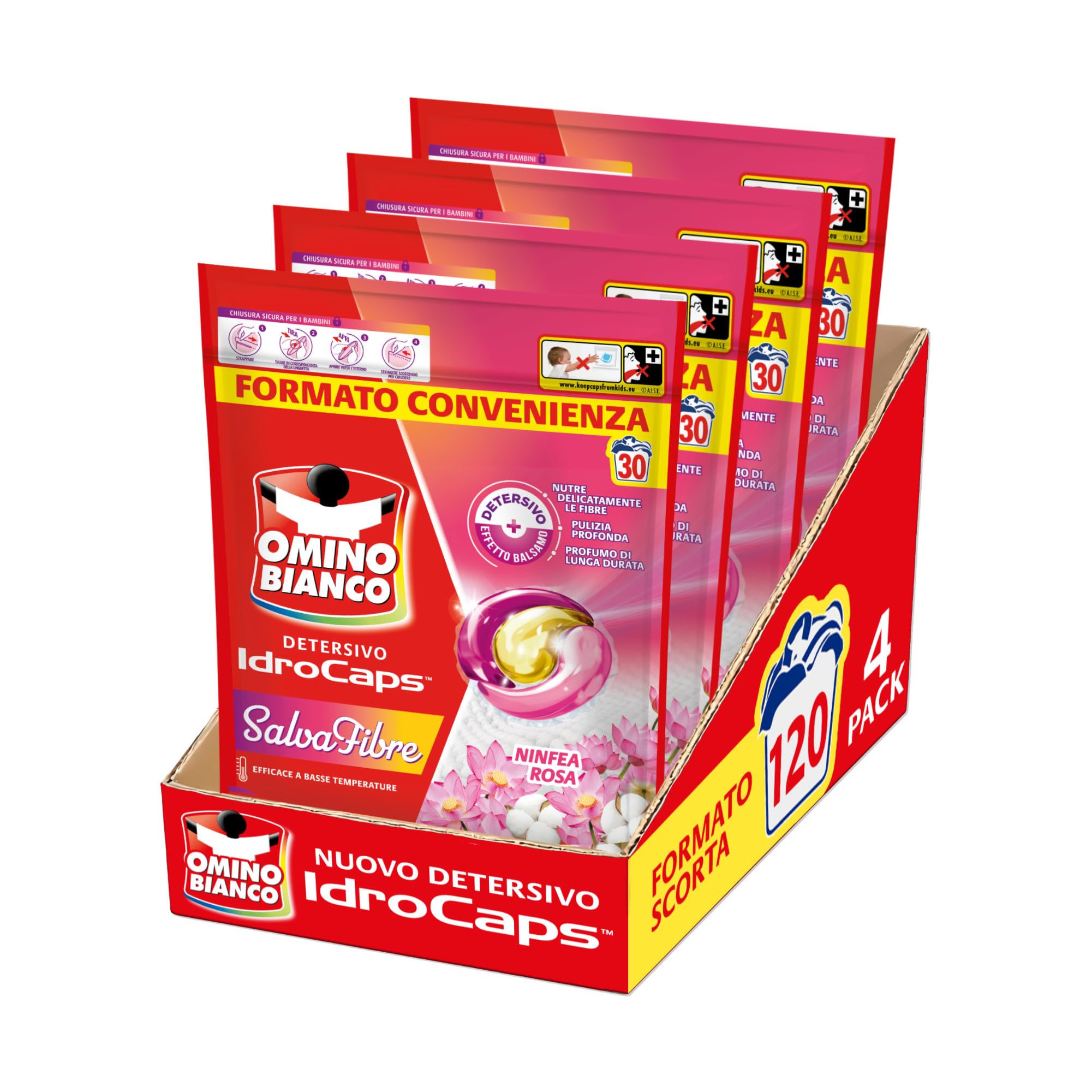 omino-bianco-idrocaps-detersivo-lavatrice-in-capsule-salva-fibre-120-lavaggi-pro image 1