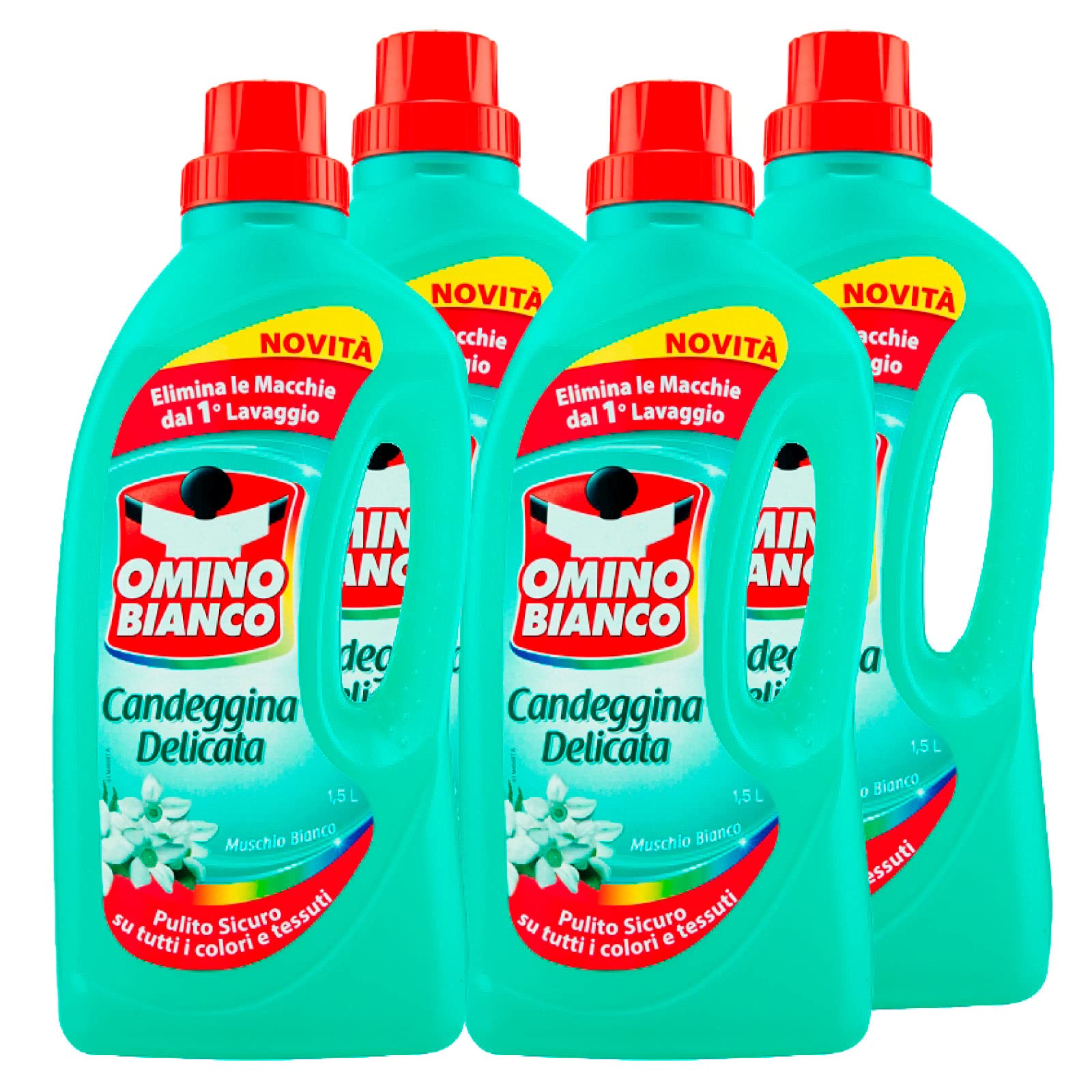 omino-bianco-candeggina-delicata-essenza-muschio-bianco-1500-ml-x-4-flaconi-tecn image 1