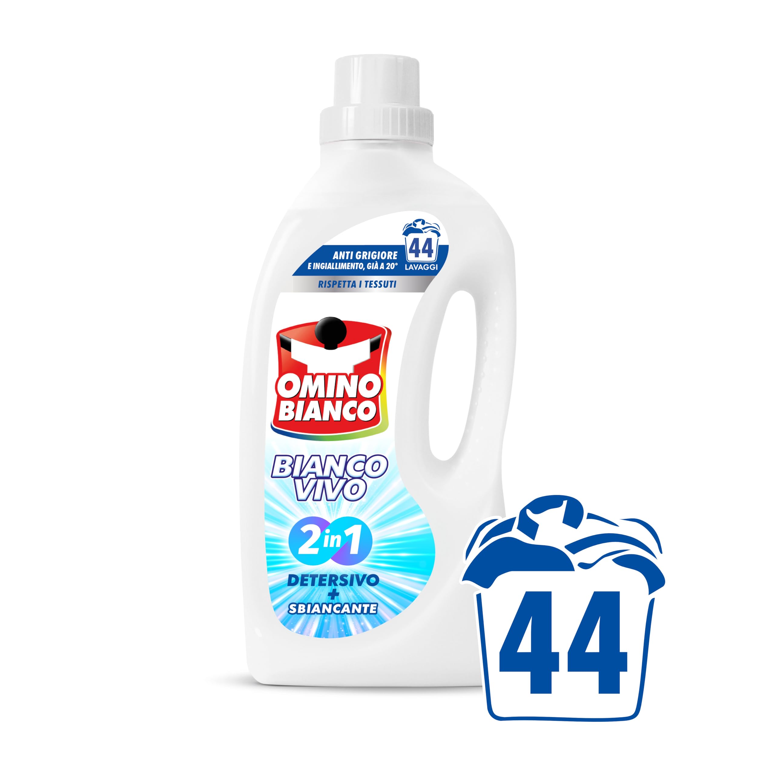 omino-bianco-bianco-vivo-2in1-detersivo-lavatrice-liquido-con-sbiancante-44-lava image 2
