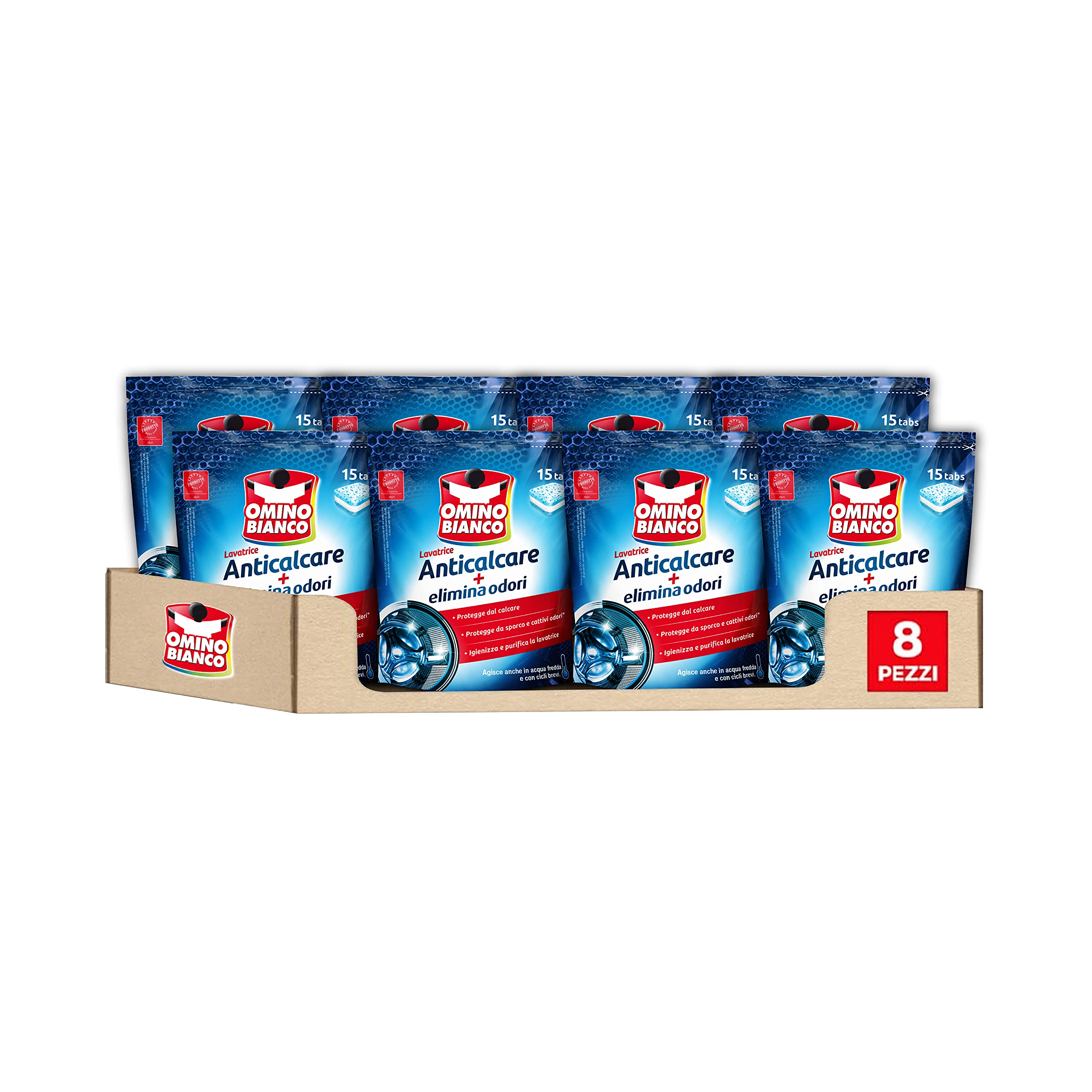 omino-bianco-anticalcare-lavatrice-tabs-8-confezioni-x-15-tabs-120-tabs-protegge image 1