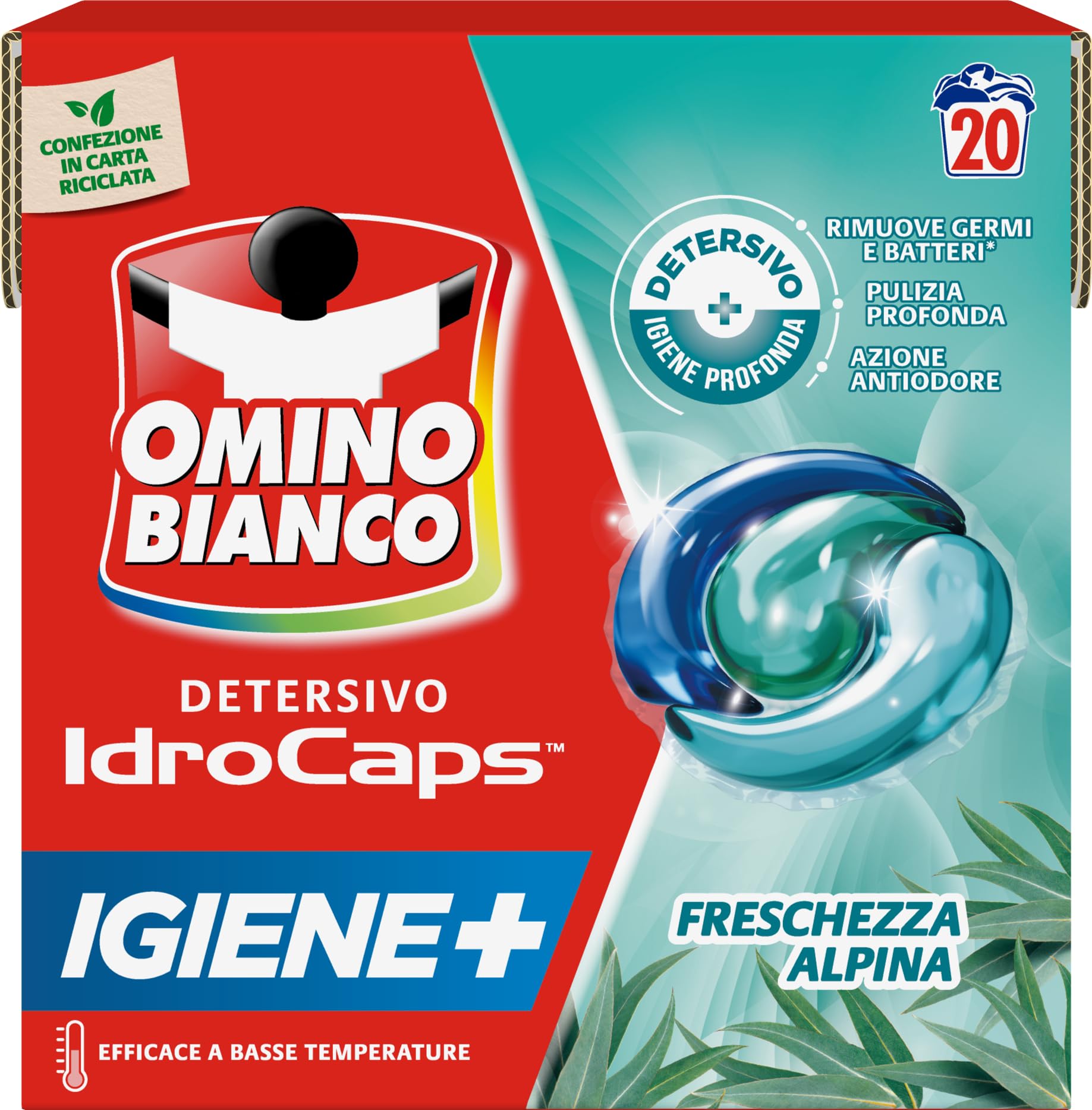 omino-bianco-idrocaps-igiene-detersivo-lavatrice-in-capsule-20-lavaggi-efficace- image 1