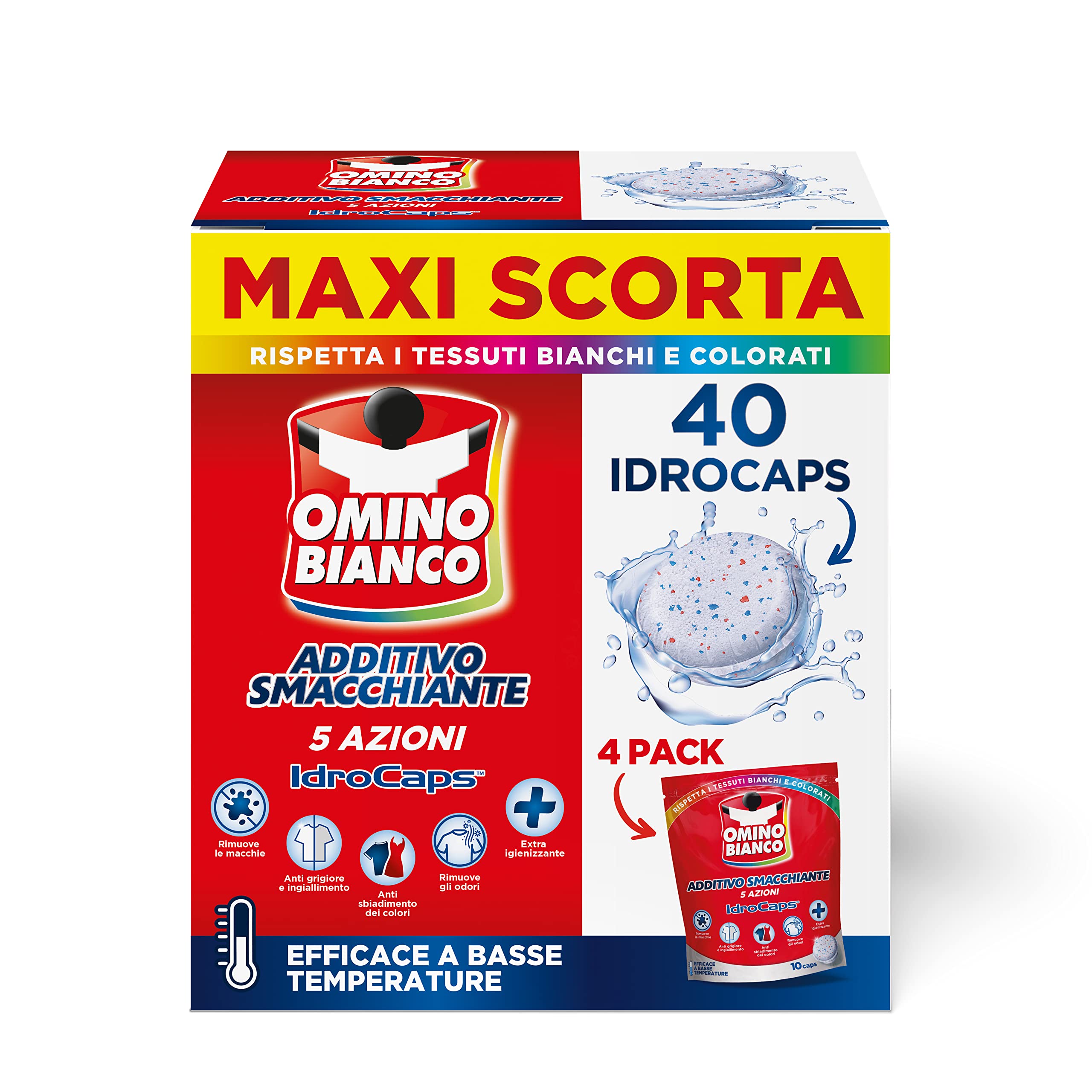 omino-bianco-additivo-lavatrice-totale-5-azioni-in-1-idrocaps-40-capsule-idrosol image 1