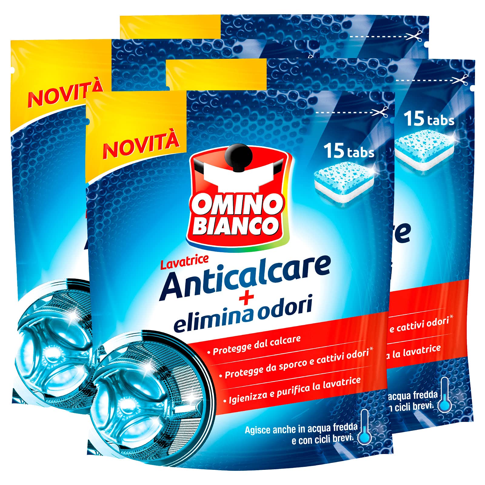 omino-bianco-anticalcare-lavatrice-tab-protegge-da-calcare-sporco-e-cattivi-odor image 1