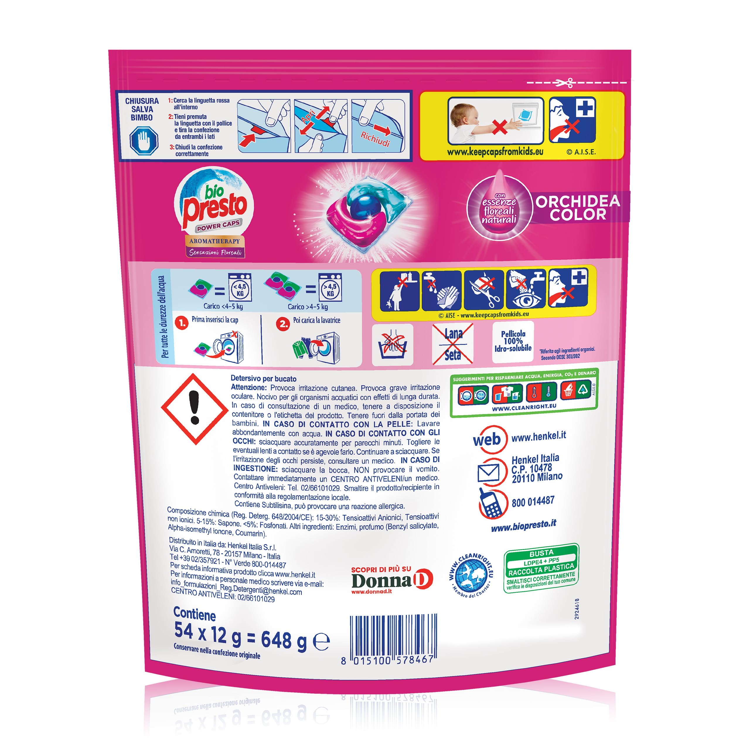 bio-presto-power-caps-color-4-1-detersivo-lavatrice-predosato-in-capsule-per-cap image 2